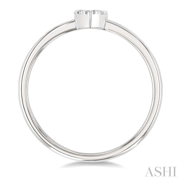 1/10 Ctw Shine Bright Petite Heart Shape Round Cut Diamond Fashion Ring in 10K Yellow and White Gold