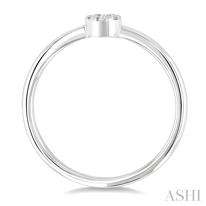 1/10 Ctw Shine Bright Petite Oval Shape Round Cut Diamond Fashion Ring in 10K Yellow and White Gold