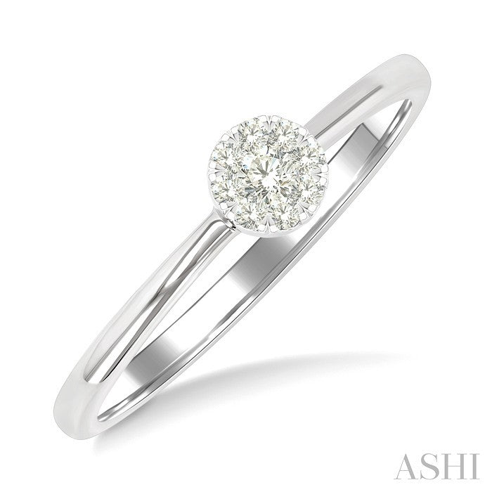 1/10 Ctw Shine Bright Petite Round Shape Round Cut Diamond Fashion Ring in 10K Yellow and White Gold