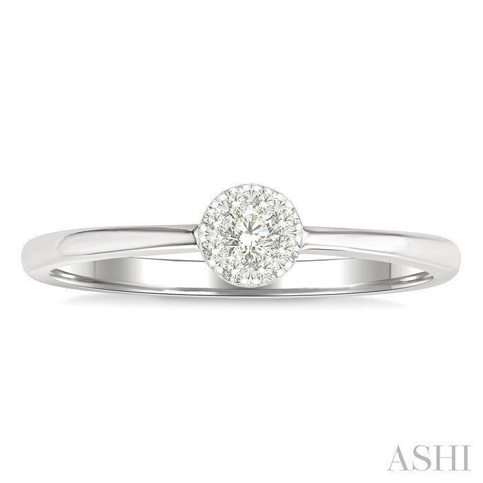 1/10 Ctw Shine Bright Petite Round Shape Round Cut Diamond Fashion Ring in 10K Yellow and White Gold