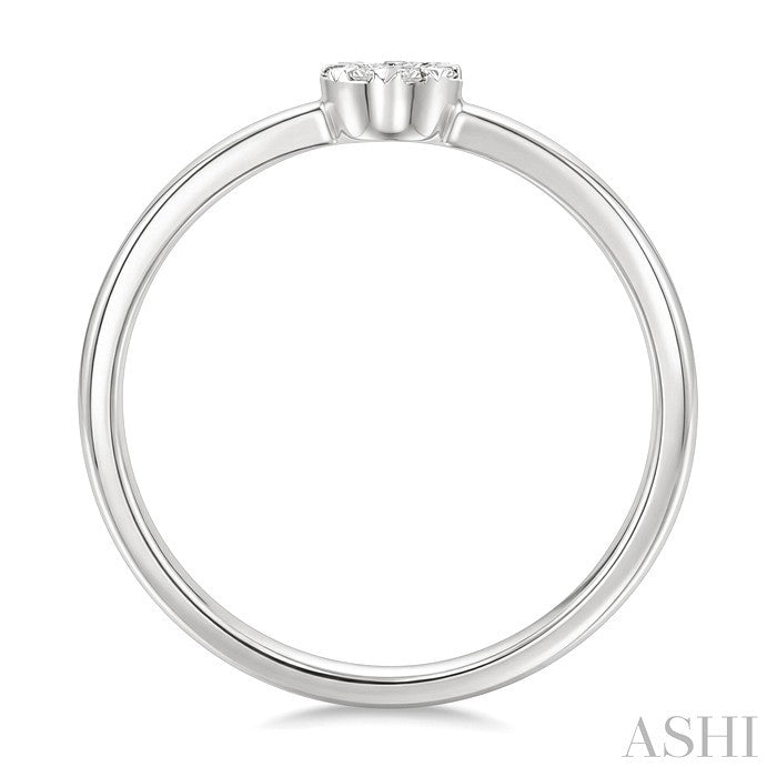 1/10 Ctw Shine Bright Petite Round Shape Round Cut Diamond Fashion Ring in 10K Yellow and White Gold