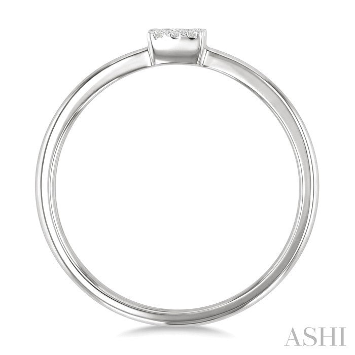 1/10 Ctw Shine Bright Petite Square Shape Round Cut Diamond Fashion Ring in 10K Yellow and White Gold