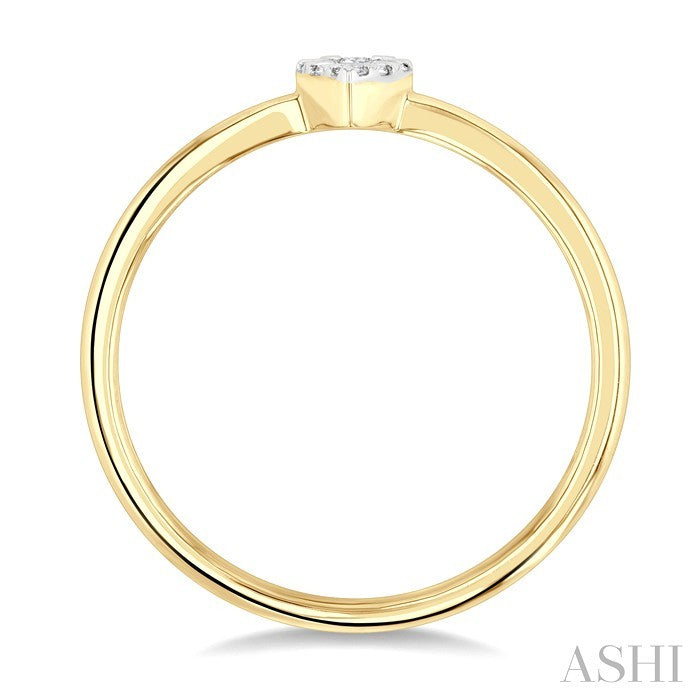 1/10 Ctw Shine Bright Petite Pear Shape Round Cut Diamond Fashion Ring in 10K Yellow Gold