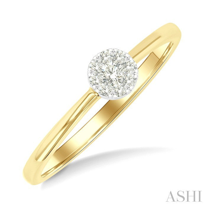1/10 Ctw Shine Bright Petite Round Shape Round Cut Diamond Fashion Ring in 10K Yellow Gold