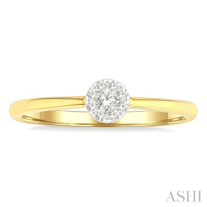 1/10 Ctw Shine Bright Petite Round Shape Round Cut Diamond Fashion Ring in 10K Yellow Gold