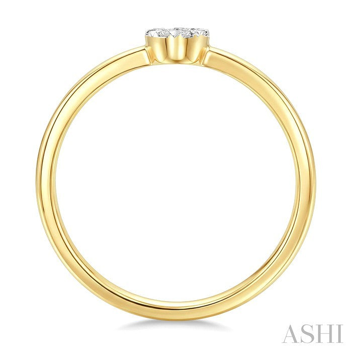 1/10 Ctw Shine Bright Petite Round Shape Round Cut Diamond Fashion Ring in 10K Yellow Gold