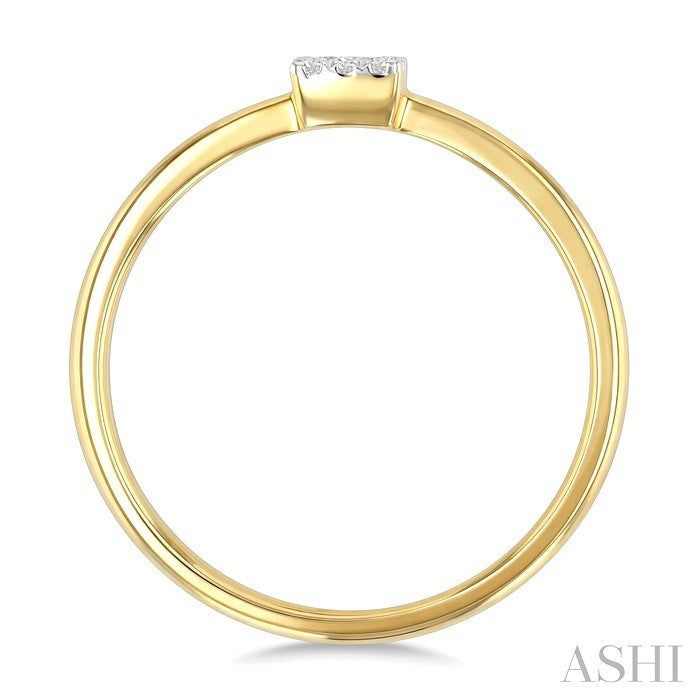1/10 Ctw Shine Bright Petite Square Shape Round Cut Diamond Fashion Ring in 10K Yellow Gold