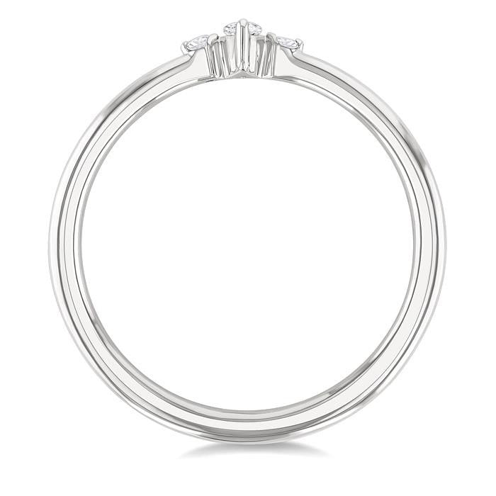 Marquise Shape 3 Stone Petite Diamond Ring