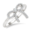 1/5 Ctw Round Cut Diamond Bow Fashion Ring in 10K White Gold