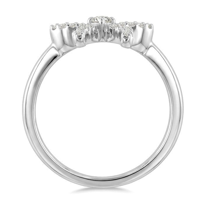 1/5 Ctw Round Cut Diamond Bow Fashion Ring in 10K White Gold