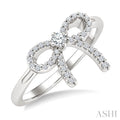 1/5 Ctw Round Cut Diamond Bow Fashion Ring in 10K White Gold