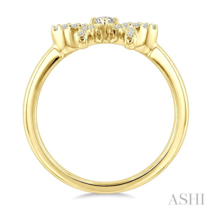 1/5 Ctw Round Cut Diamond Bow Fashion Ring in 10K Yellow Gold