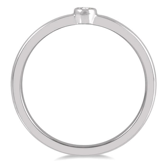 Stackable Bezel Set Petite Diamond Fashion Promise Ring