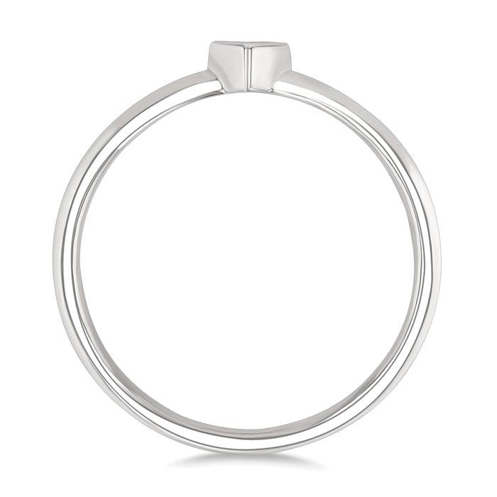 1/6 Ctw Petite Bezel Set Heart Shape Diamond Fashion Ring in 10K White Gold