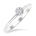 Round Shape Bezel Set Petite Diamond Fashion Ring