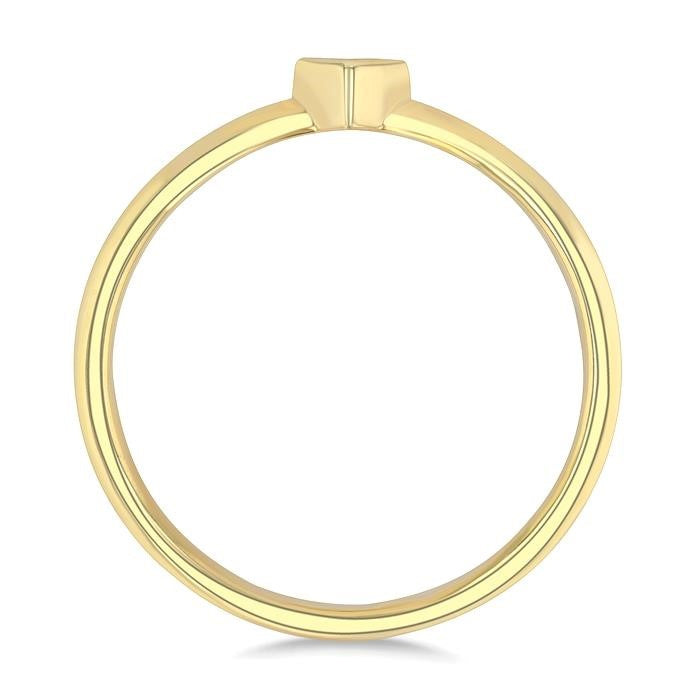1/6 Ctw Petite Bezel Set Heart Shape Diamond Fashion Ring in 10K Yellow Gold