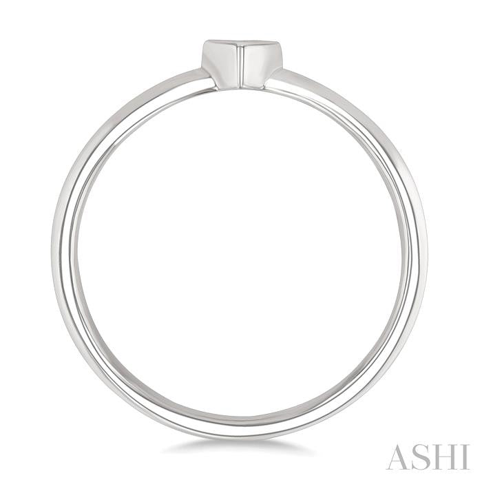 1/6 Ctw Petite Bezel Set Heart Shape Diamond Fashion Ring in 10K White Gold