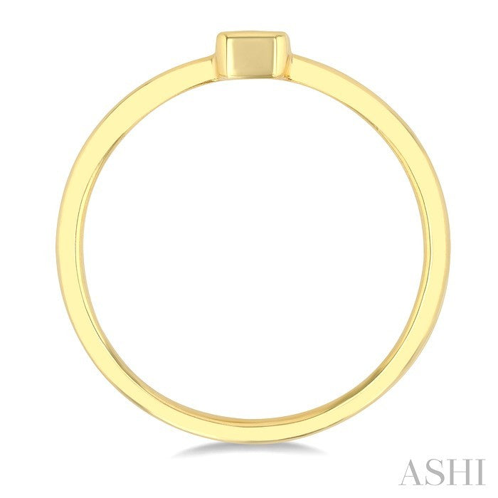 1/6 Ctw Petite Bezel Set Emerald Cut Diamond Fashion Ring in 10K Yellow Gold