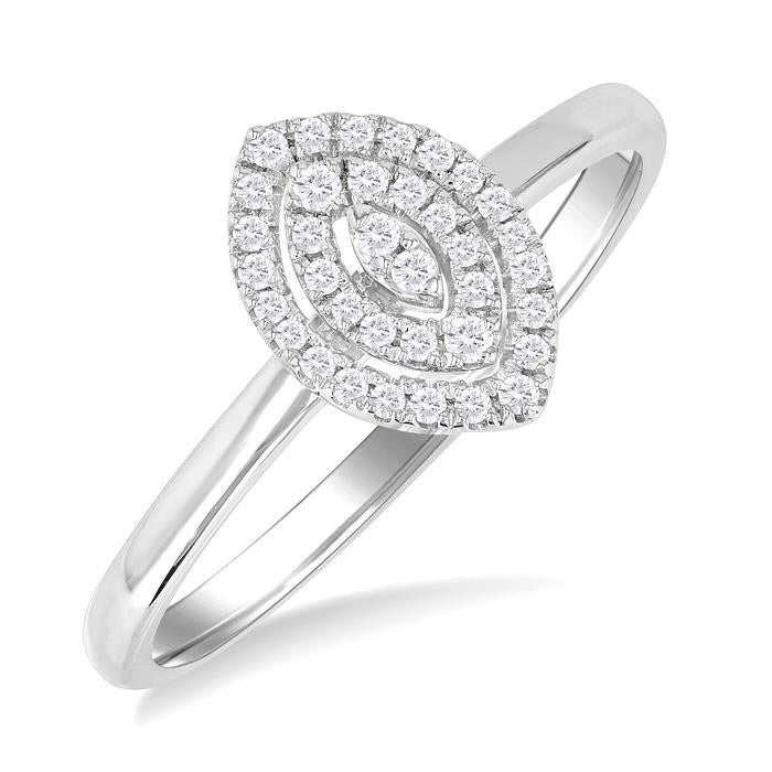 Marquise Shape Petite Halo Diamond Fashion Ring