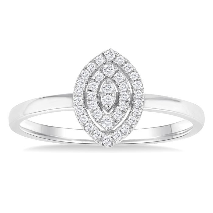 Marquise Shape Petite Halo Diamond Fashion Ring