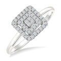 1/6 Ctw Double Halo Square Shape Petite Round Cut Diamond Fashion Ring in 10K White Gold