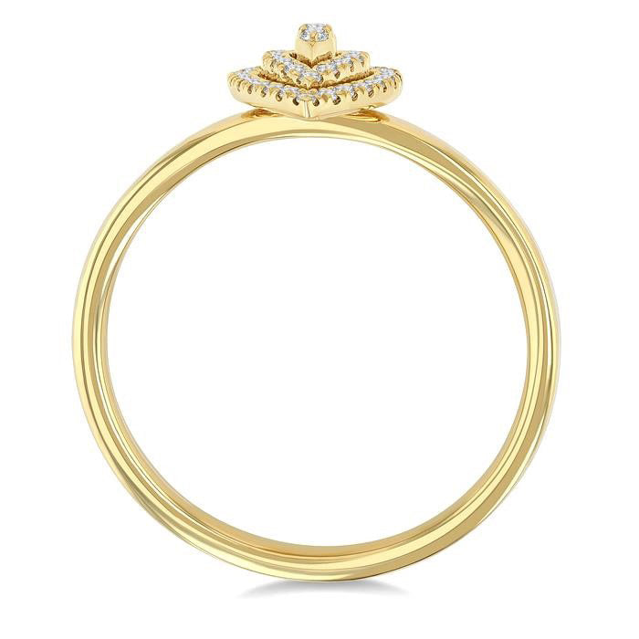 Pear Shape Petite Halo Diamond Fashion Ring