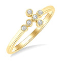 1/20 Ctw Round Cut Diamond 6-Stone Bezel Set Cross Petite Ring in 10K Yellow Gold