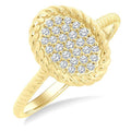 Pave-Set Oval Shape Rope Diamond Fashion Ring