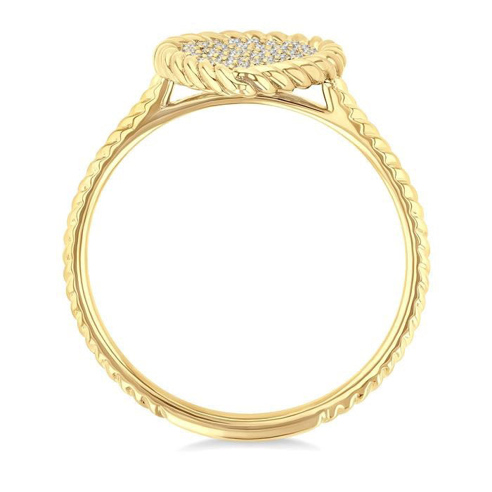Pave-Set Pear Shape Rope Diamond Fashion Ring