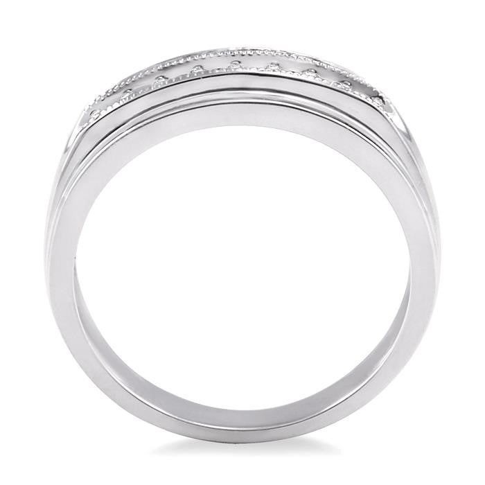 1/8 Ctw Round Cut Diamond Women's Ring in 14K White Gold