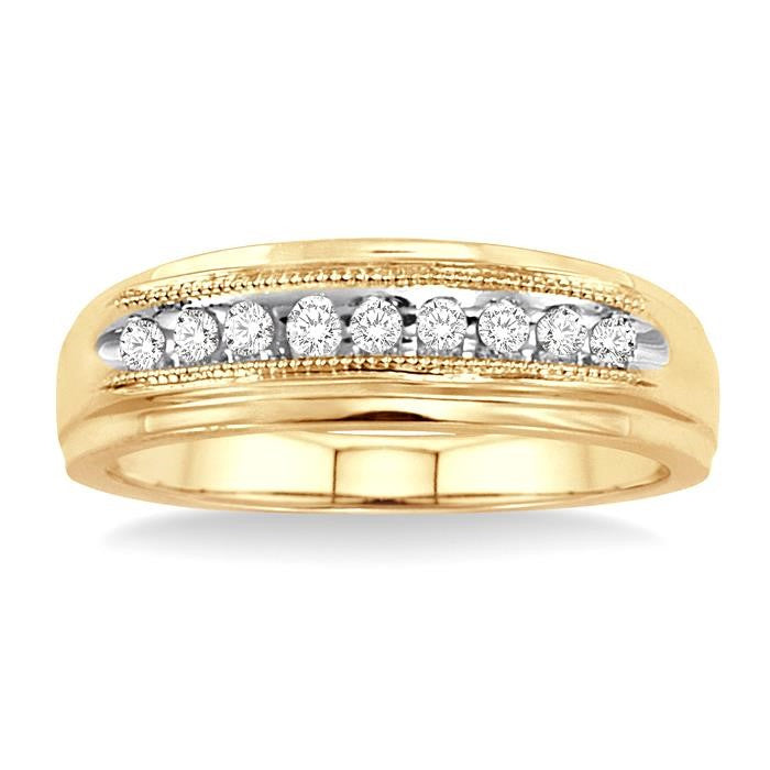 1/8 Ctw Round Cut Diamond Women's Ring in 14K Yellow Gold