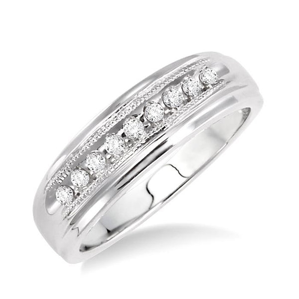 1/8 Ctw Round Cut Diamond Women's Ring in 10K White Gold