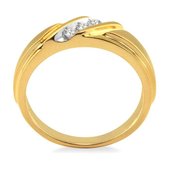 1/8 Ctw Round Cut Diamond Women's Ring in 10K Yellow Gold