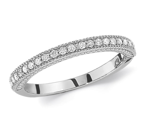 Diamond Milgrain Wedding Band