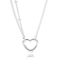 Sterling Silver Open Heart Necklace with Chain