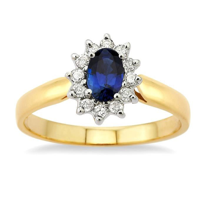 Oval Shape Gemstone & Halo Diamond Ring