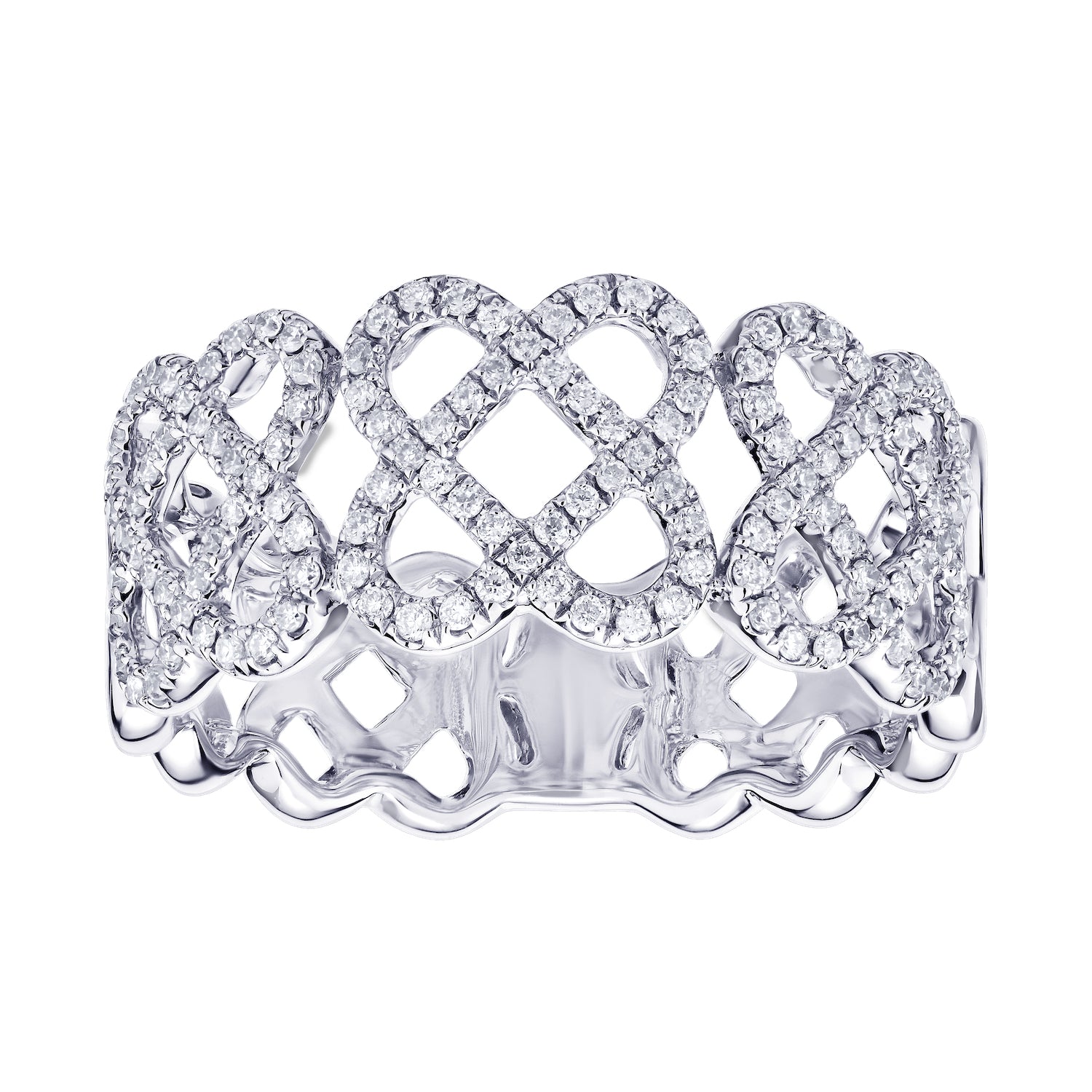 Diamond Woven White Gold Fashion Band