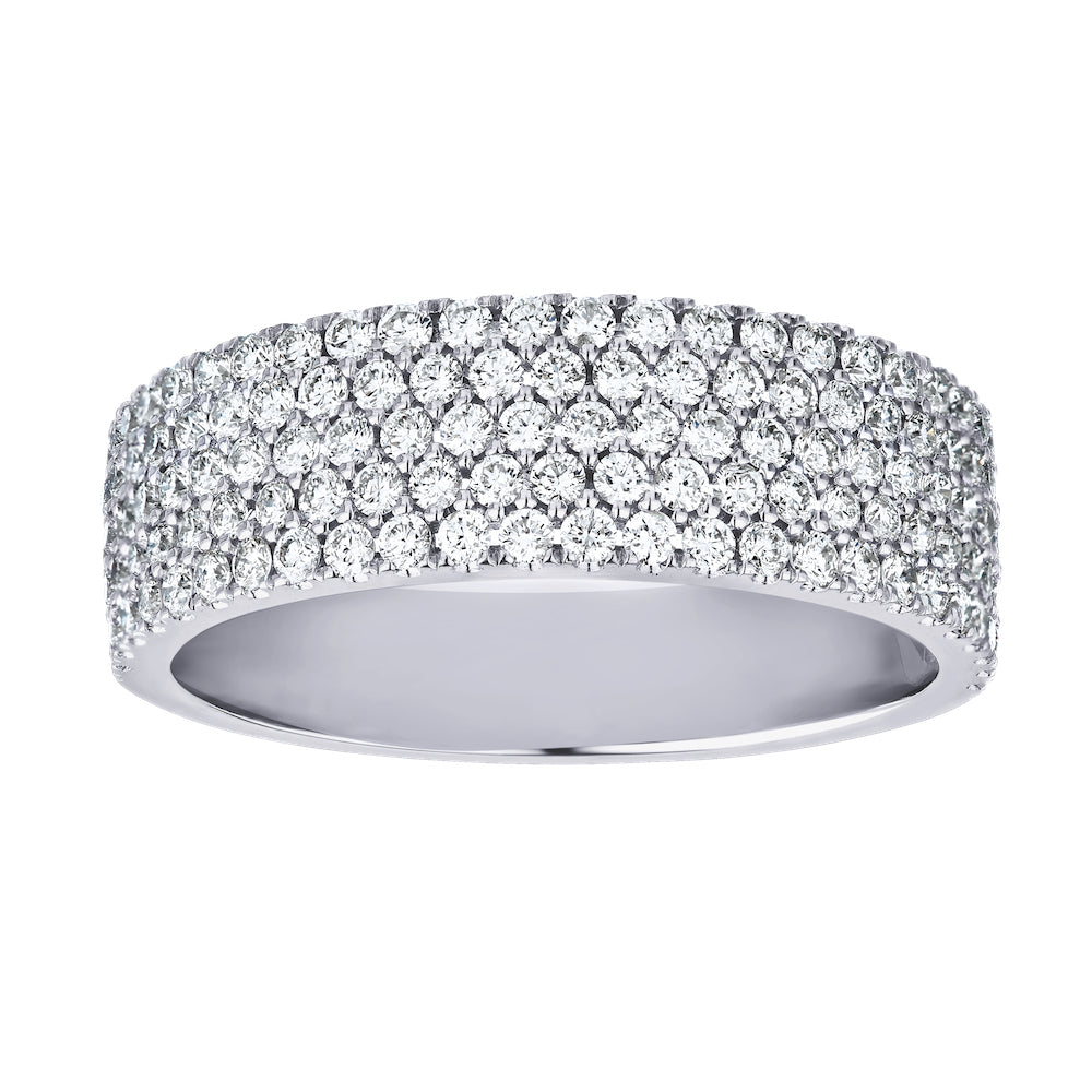 Diamond Five Row Pave Band