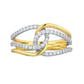 Diamond Two Tone Double Loops Fashion Ring