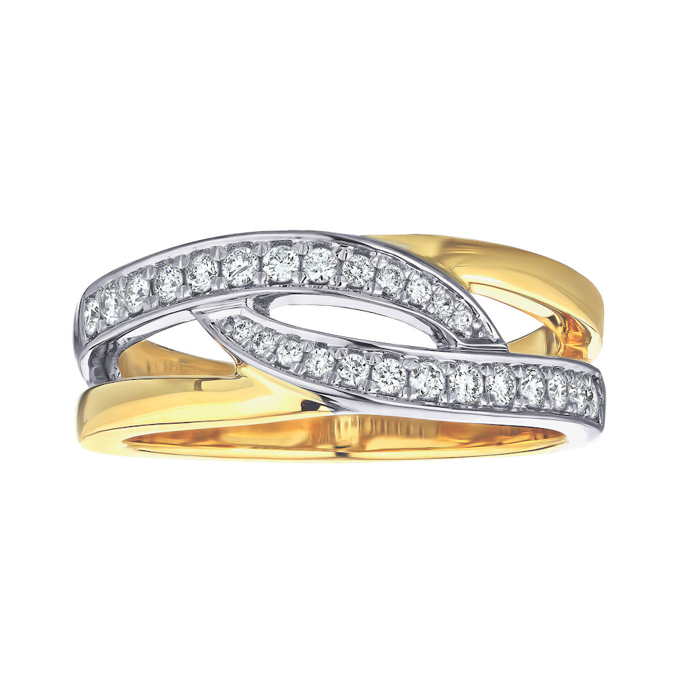 Diamond Two Tone Twisted Fashion Ring
