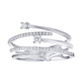 Diamond Five Open Rows with Round Diamond Accents Ring