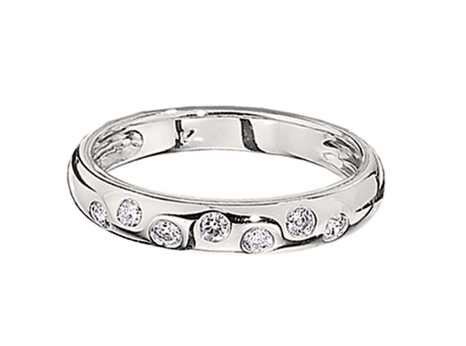 Diamond Burnished Stackable Band