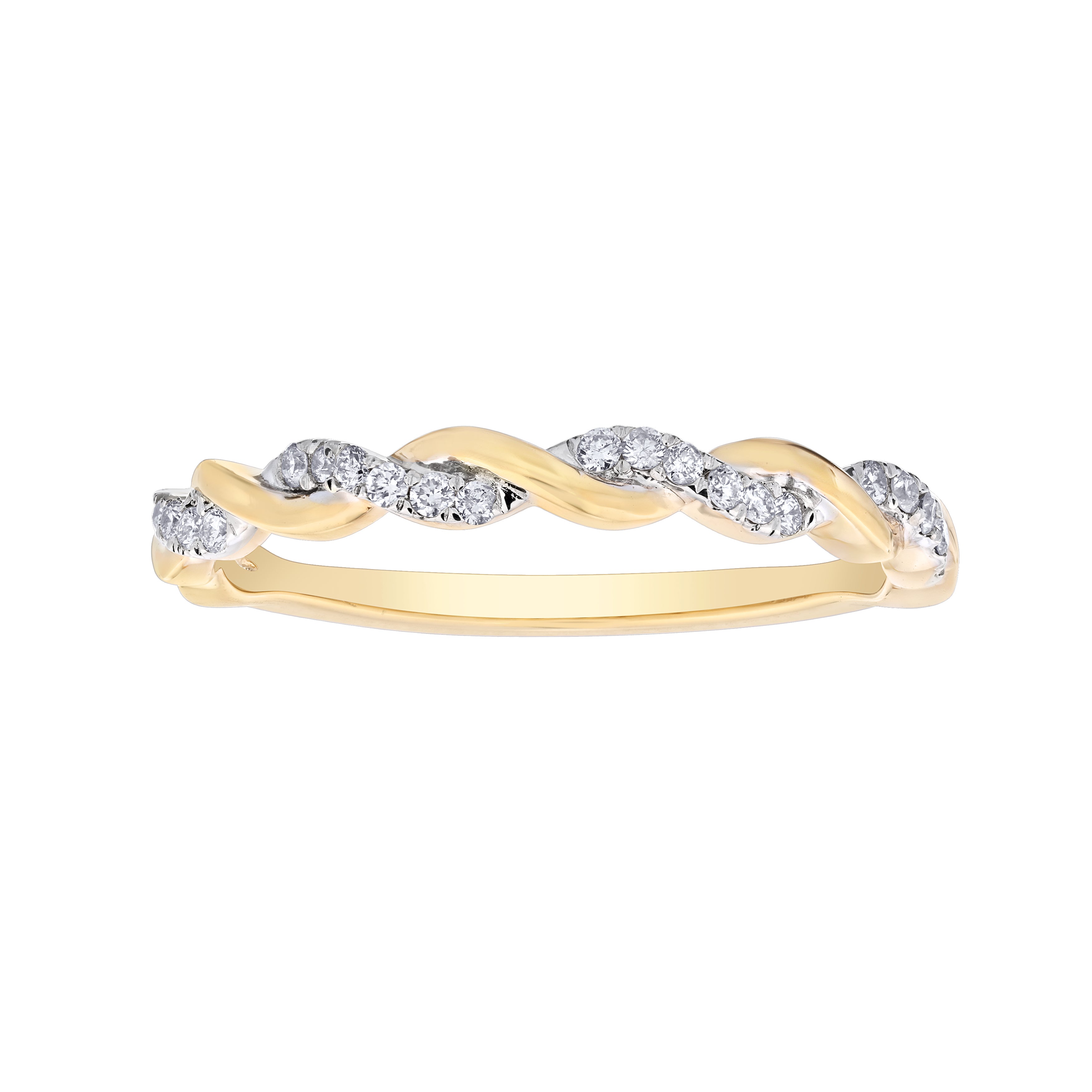 Diamond Ring Twisted Stackable Band