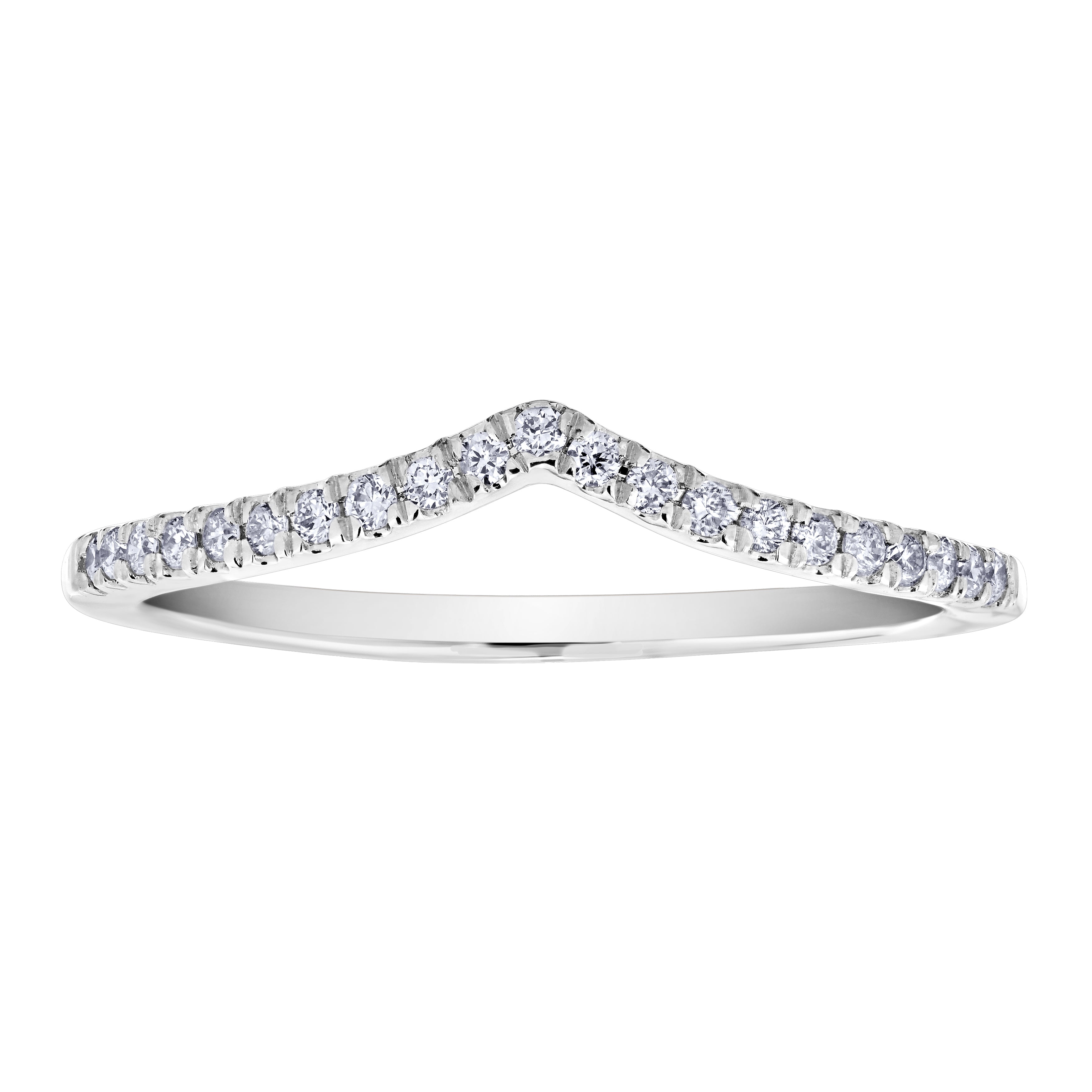 Diamond Chevron Stackable Ring