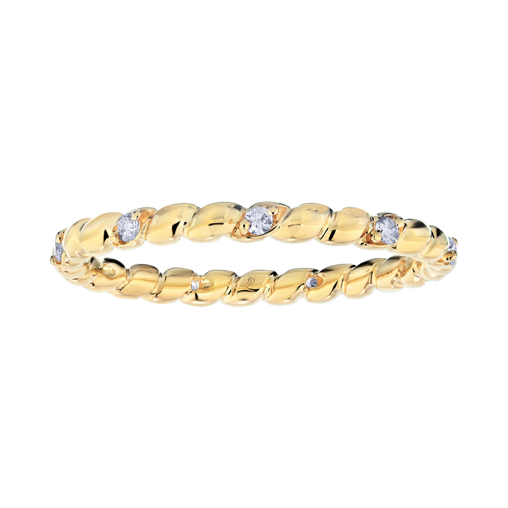 Diamond Cable Stackable Ring