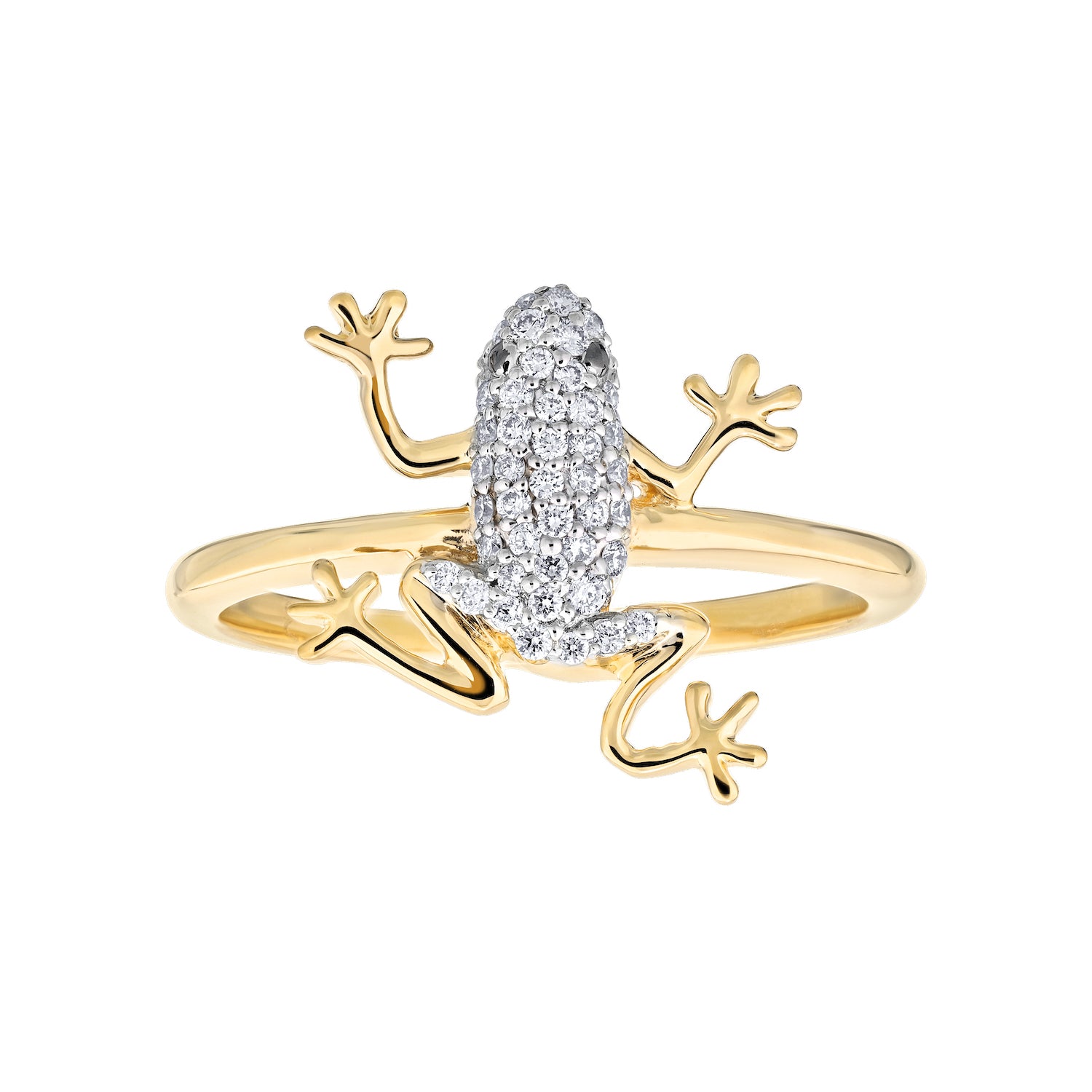 Diamond Two Tone Frog Ring