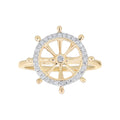 Diamond Ship Wheel Ring