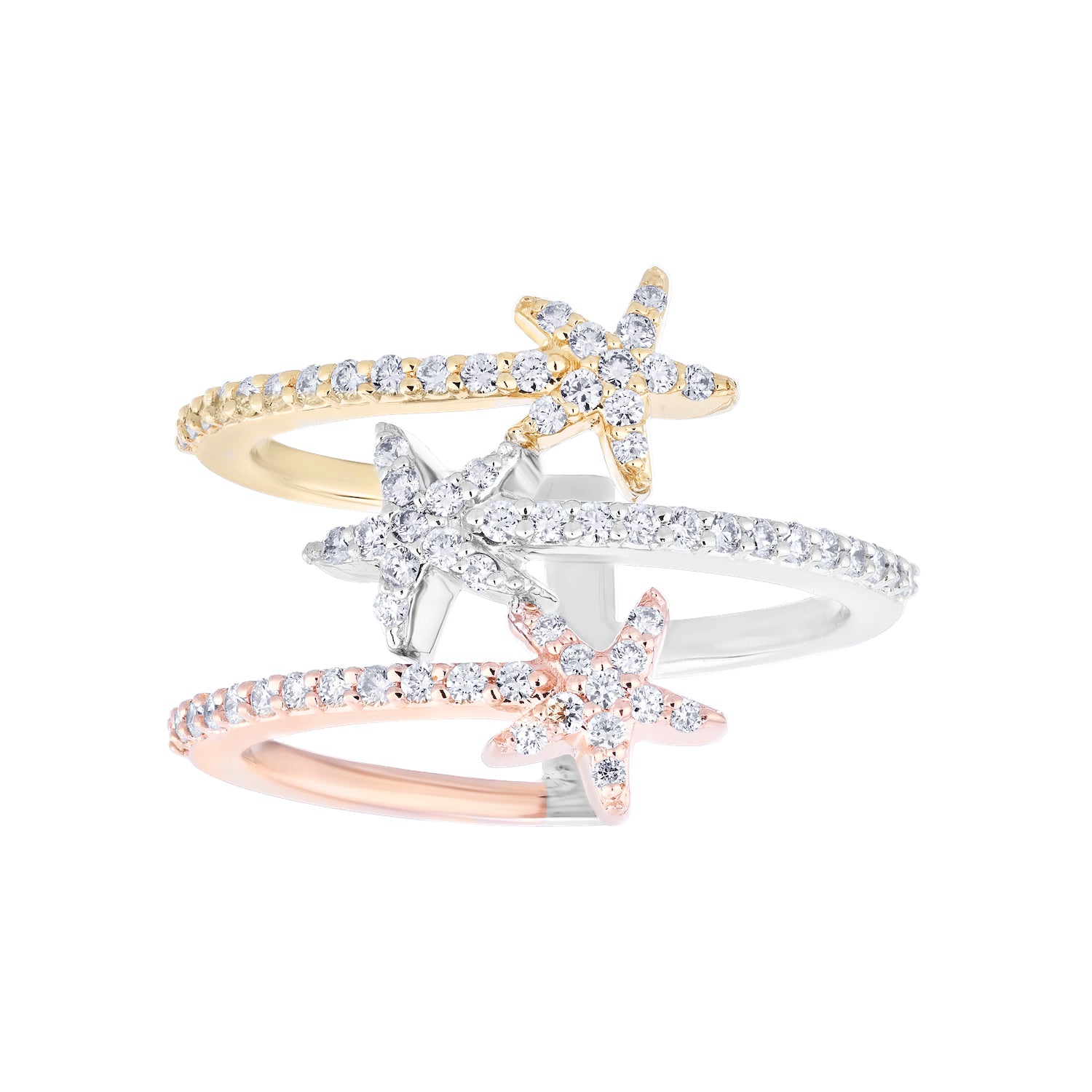Diamond Triple Palm Tree Ring