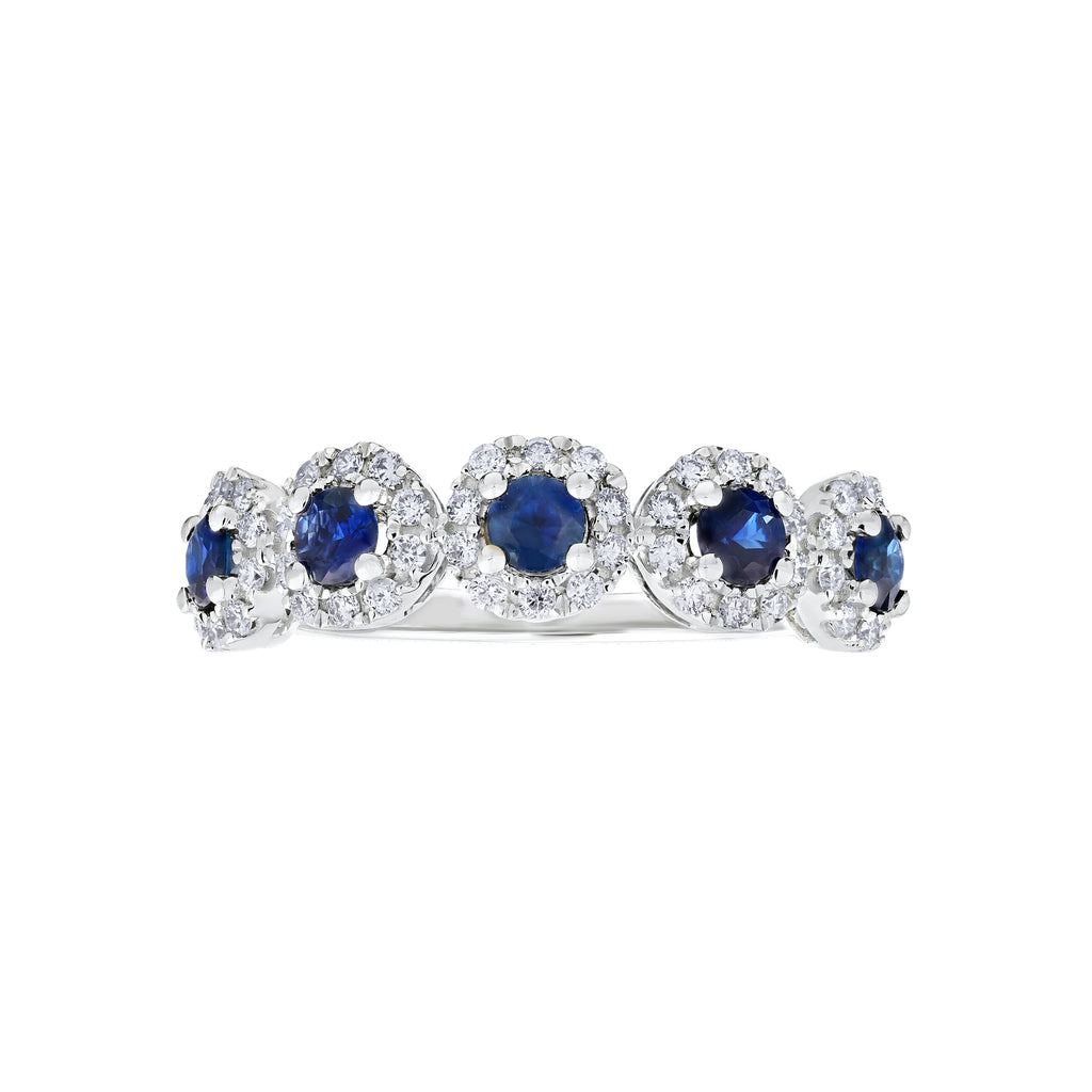 Diamond and Genuine Sapphire Halo Band