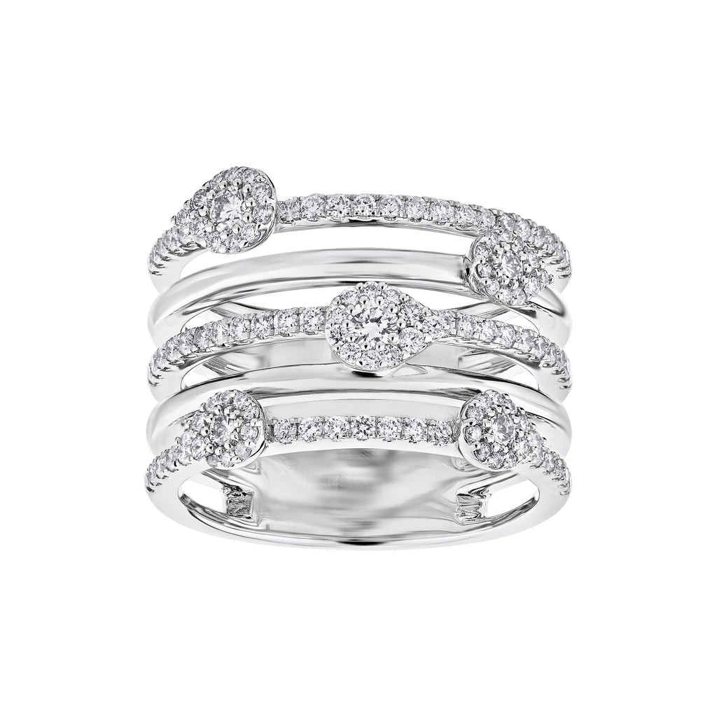 Diamond Pear Shaped Clusters with Multi Open Row Ring